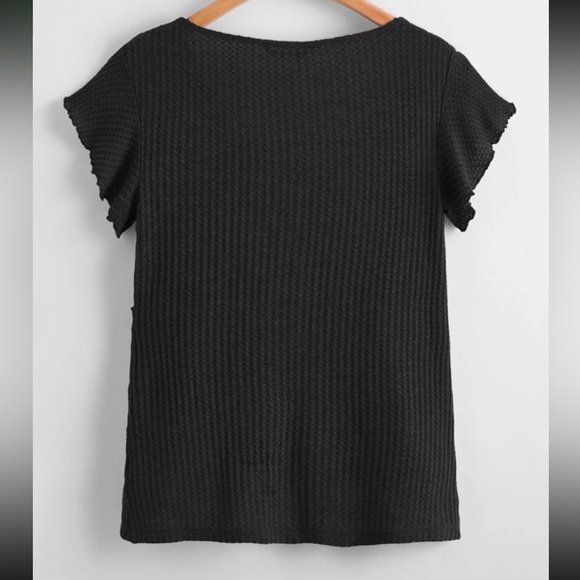 Butterfly Sleeve Waffle Knit Top 🖤 - Picture 2 of 4